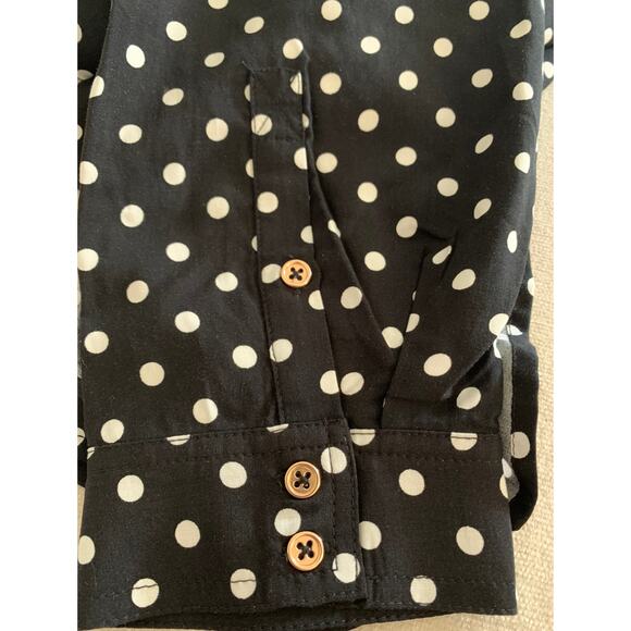 TORRID Women’s Harper Challis Long Sleeve Blouse, Deep Black, White Dots Size 3X - Picture 12 of 16